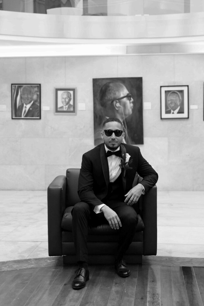 Artistic Groom Portrait at the red house