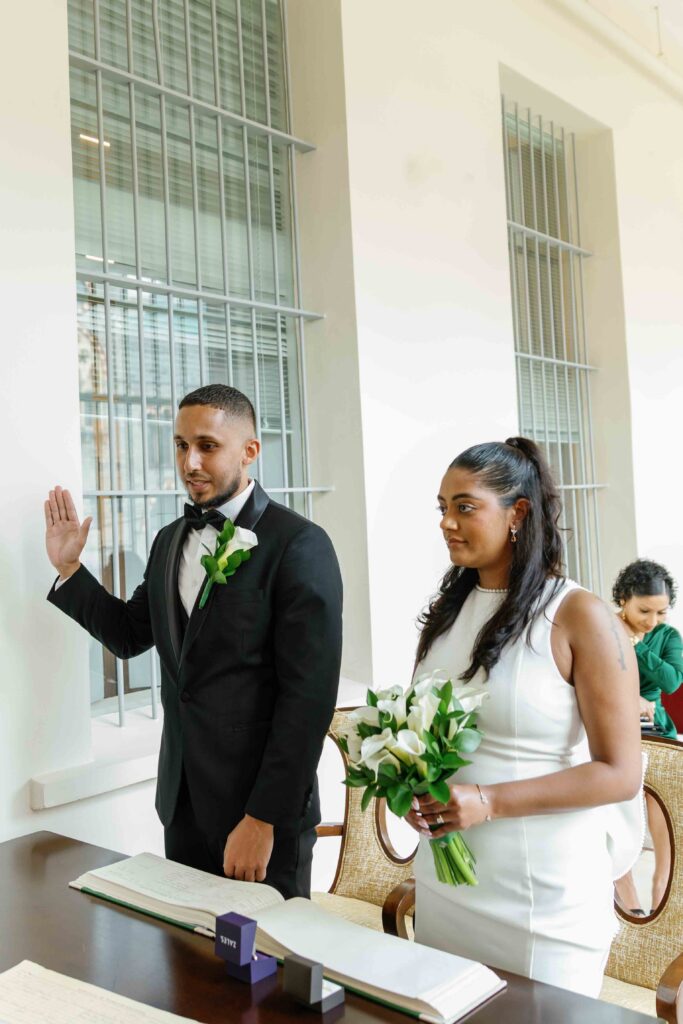 Emotional moments during civil wedding ceremony in Port of Spain