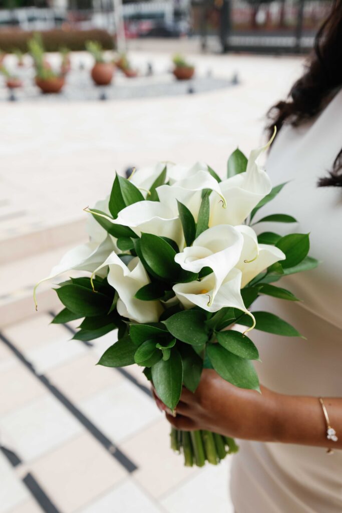 Bridal bouquet calla lillies