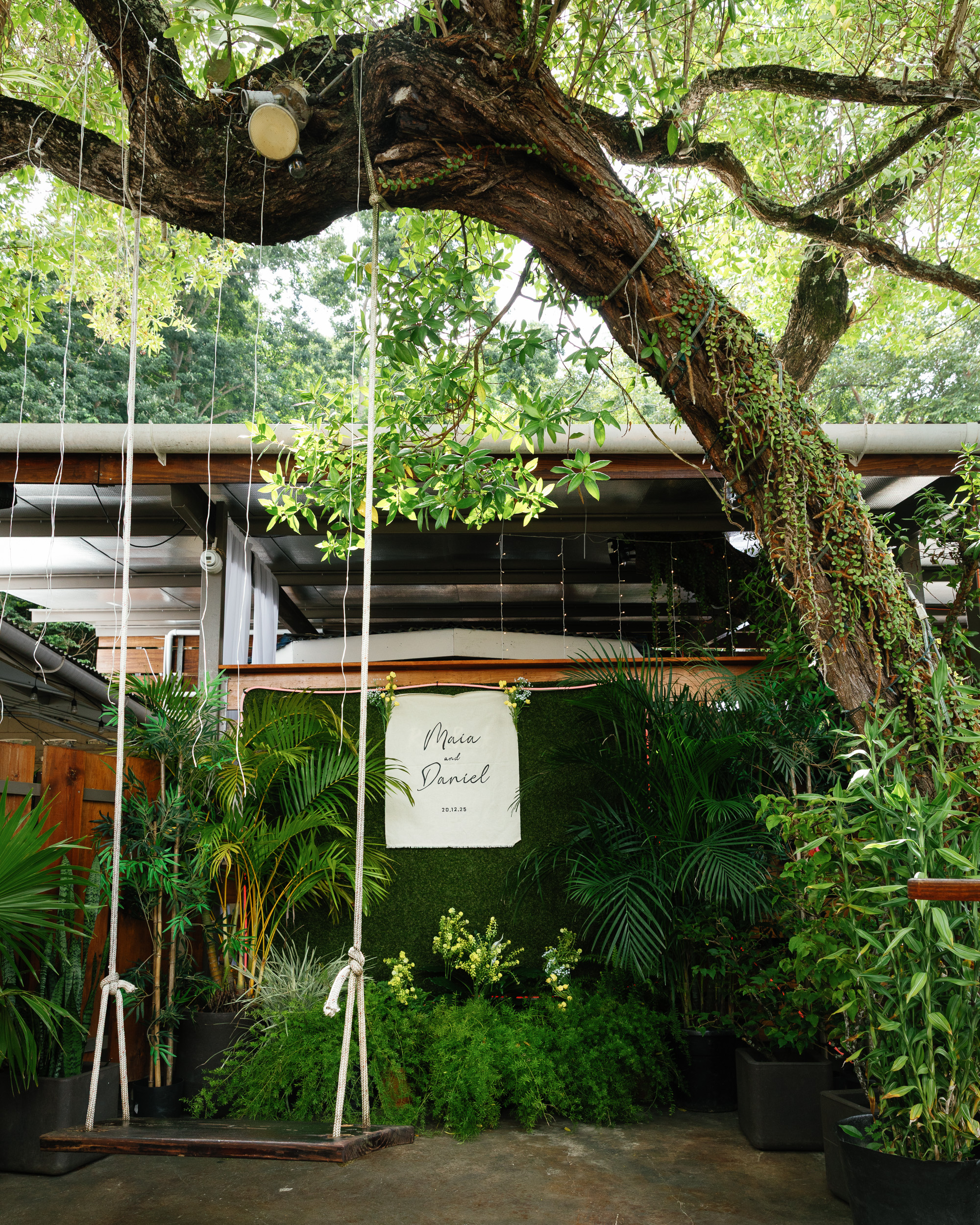 Decorative Swing at Rock Back By The Bay, a micro wedding venue in Trinidad